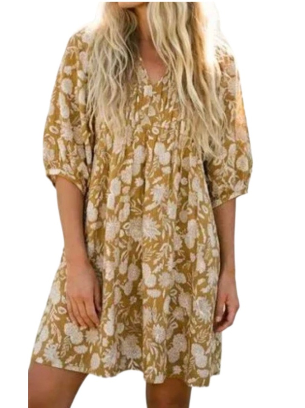 Universal Thread Floral Midi Dress Short Sleeve Flowy Cotton Women’s Medium